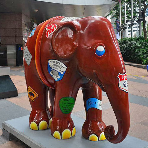 玻璃钢大象雕塑