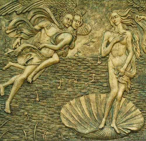 仿铜玻璃钢西方人物浮雕