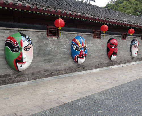 民俗装饰玻璃钢面具浮雕