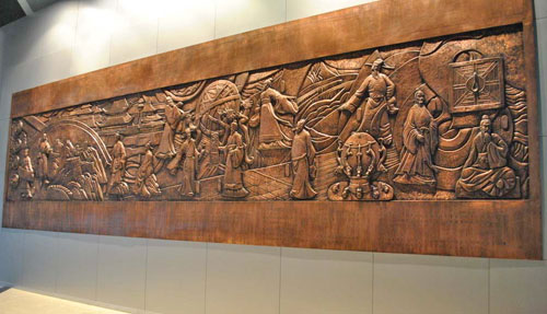 仿铜玻璃钢浮雕背景墙