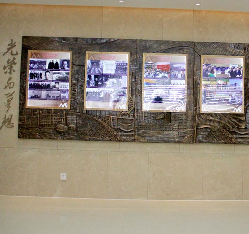 仿铜玻璃钢浮雕文化墙