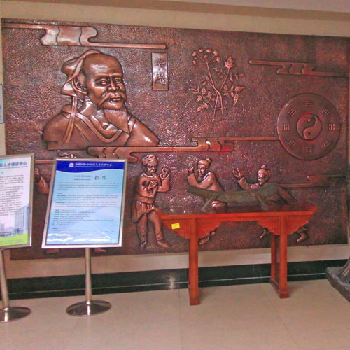 玻璃钢仿铜人物浮雕墙