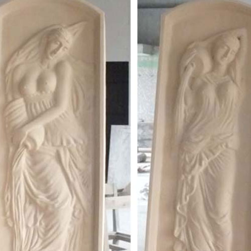 仿砂岩西方玻璃钢人物浮雕