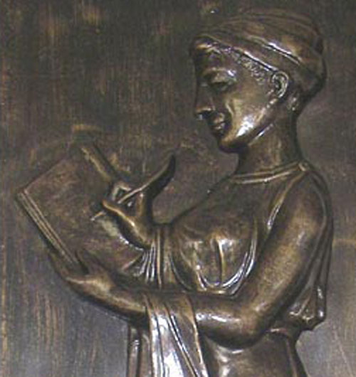 仿铜古代玻璃钢人物浮雕