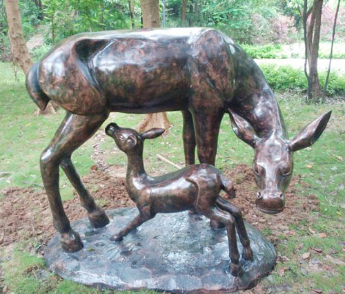 玻璃钢雕塑仿铜鹿