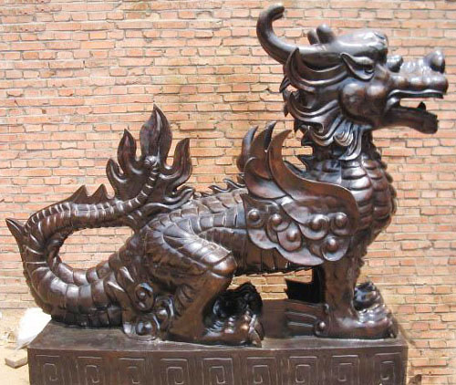 铸铜摆件麒麟雕塑