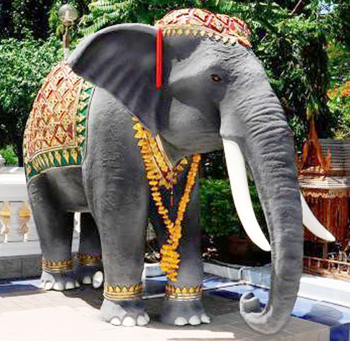 景区玻璃钢仿真大象雕塑