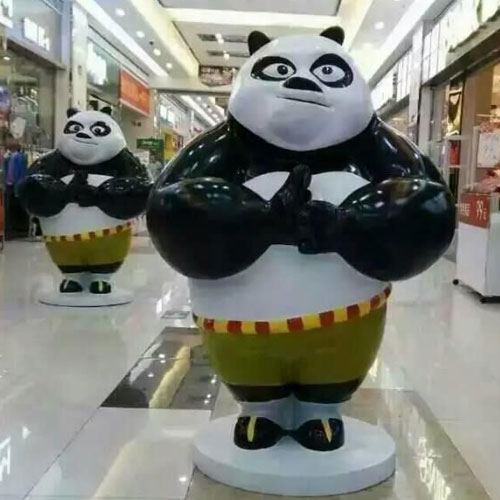玻璃钢卡通熊猫雕塑