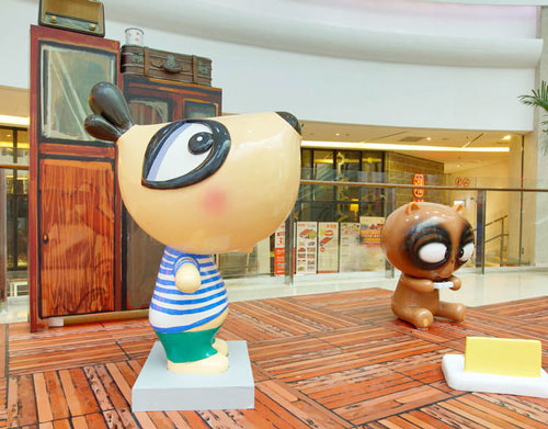 玻璃钢卡通小狗雕塑