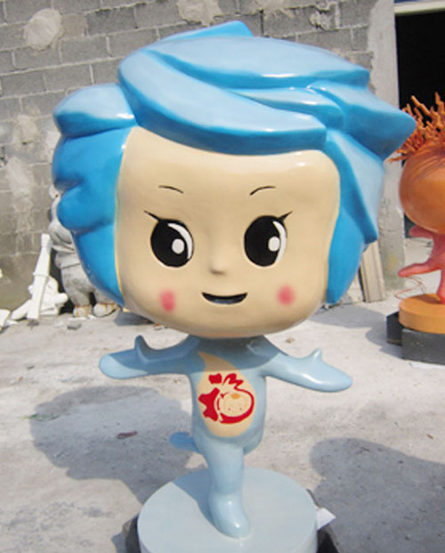 玻璃钢卡通福娃男雕塑