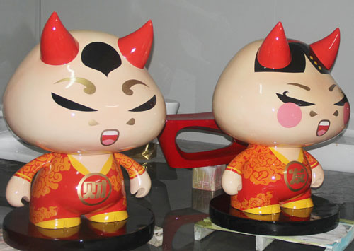 深圳玻璃钢福娃雕塑