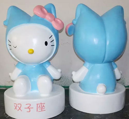 玻璃钢双子座公仔雕塑