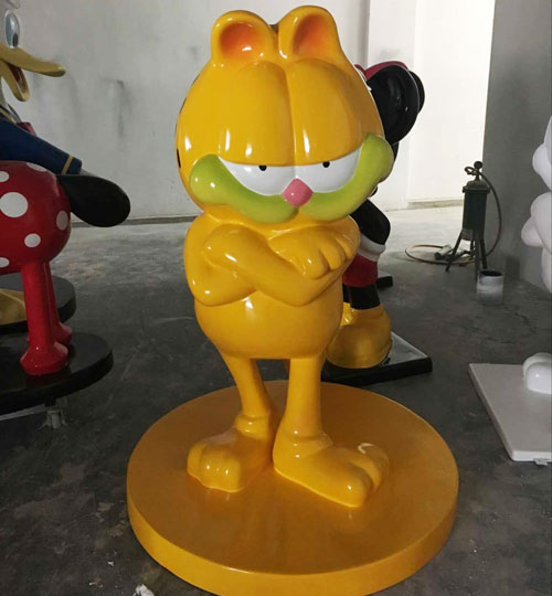 深圳玻璃钢美陈猫雕塑