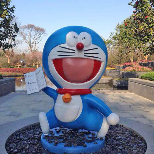 公园动漫小猫玻璃钢雕塑