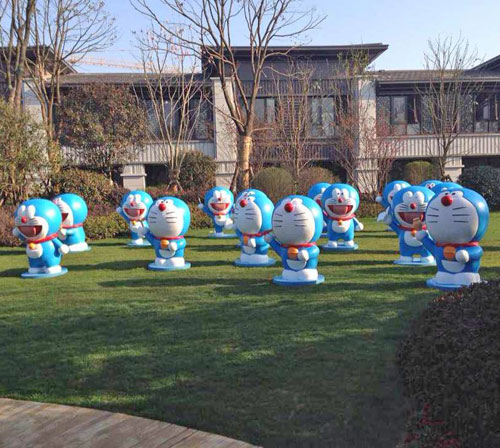 动漫小猫玻璃钢雕塑组合