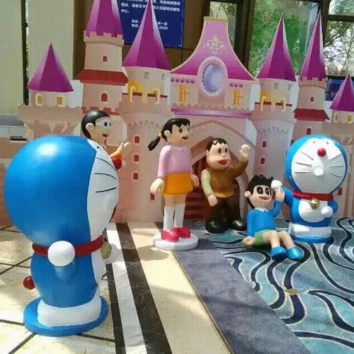 动漫组合玻璃钢雕塑