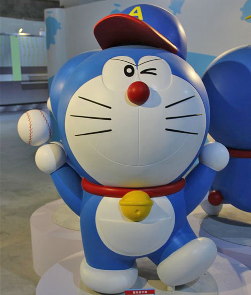 玻璃钢卡通公仔猫雕塑 玻璃钢卡通公仔猫雕塑