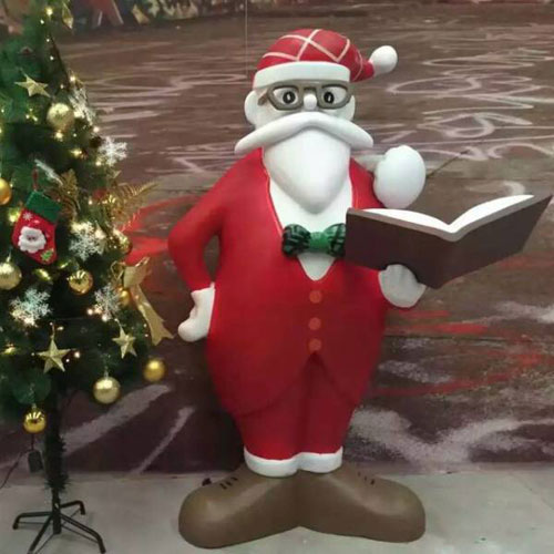 玻璃钢卡通圣诞老人雕塑