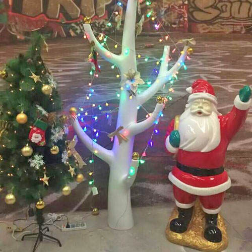 玻璃钢雕塑卡通圣诞老人组合