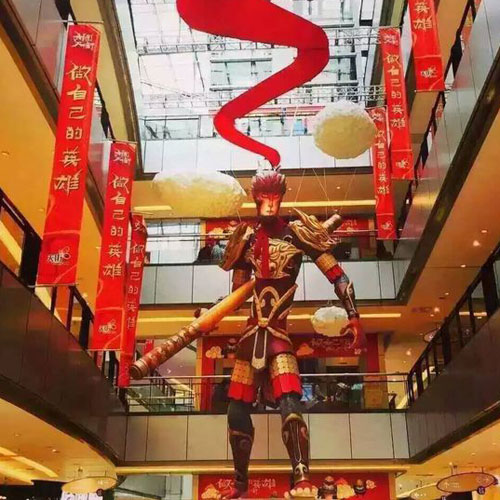 商场卡通齐天大圣玻璃钢雕塑