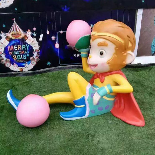 玻璃钢小猴子坐姿雕塑