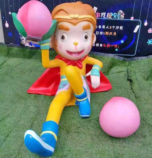 可爱的小猴子玻璃钢雕塑