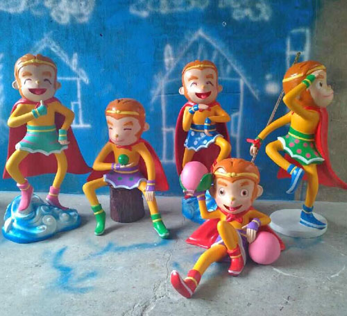 玻璃钢卡通小猴子各动作雕塑