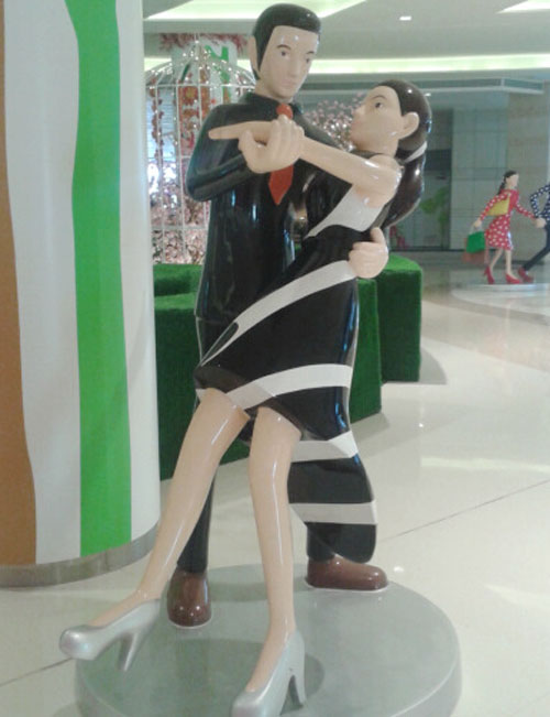 玻璃钢双人舞雕塑 玻璃钢双人舞雕塑