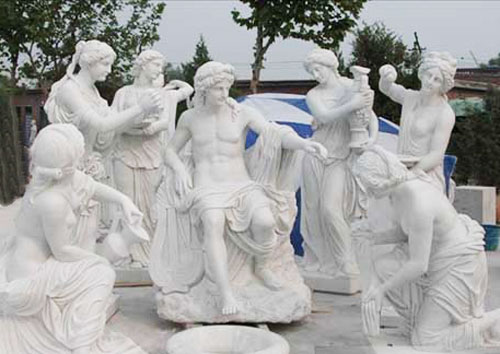 玻璃钢西方人物仿砂岩雕塑