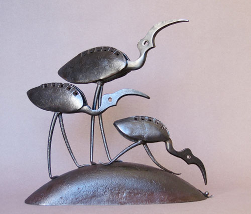 铁艺抽象鹤装饰摆件