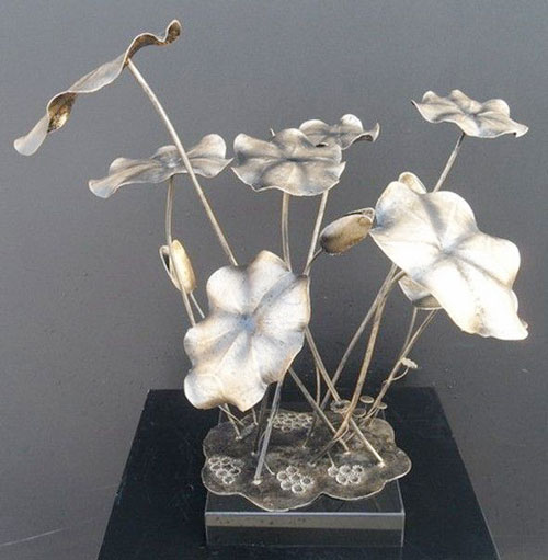 铁艺摆件荷叶雕塑