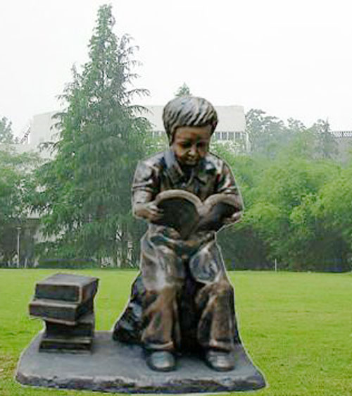 玻璃钢小男孩肖像雕塑