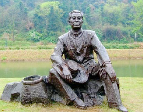 玻璃钢景区人物肖像雕塑