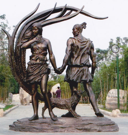 玻璃钢公园肖像雕塑