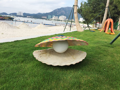 玻璃钢蚌圆雕雕塑