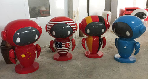 玻璃钢机器人圆雕雕塑