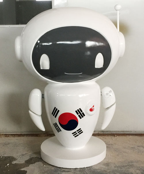 玻璃钢白色公仔圆雕雕塑