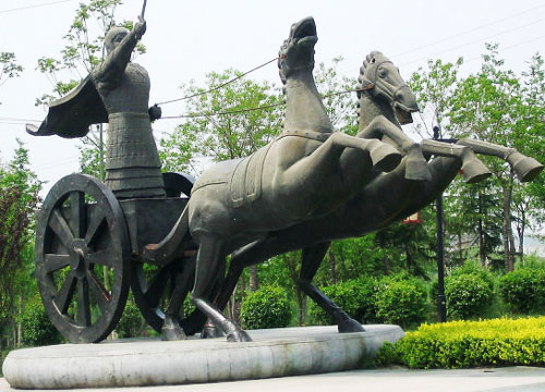 玻璃钢园林马车雕塑