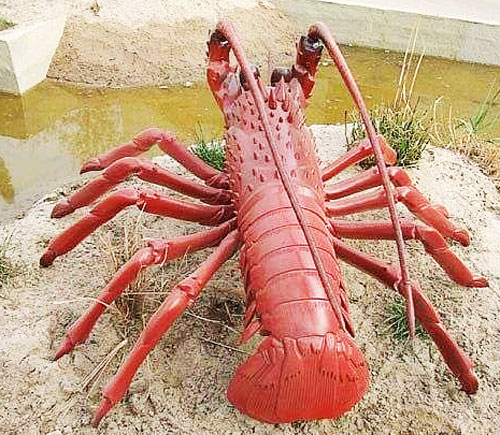 玻璃钢园林龙虾雕塑